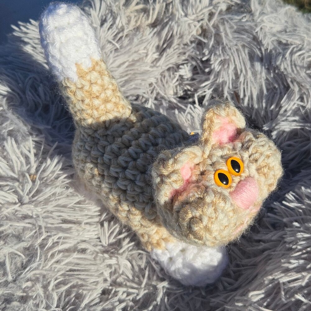 Handmade Crochet Cat Orange Limited Edition Handmade Artisan Stuffed Plush